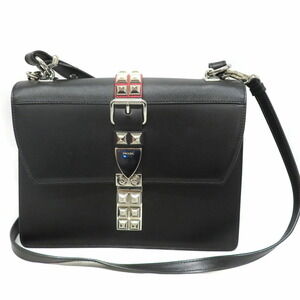 Prada Shoulder Bag Studded Black